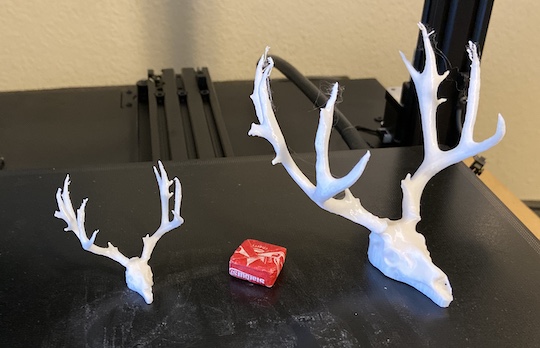 3d miniature printed mule deer